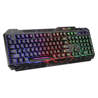 Ensemble clavier et souris de jeu filaire USB SHIPADOO D620, rétroéclairage 3 couleurs, 1600 DPI, design ergonomique, touches multimédias, PC 1