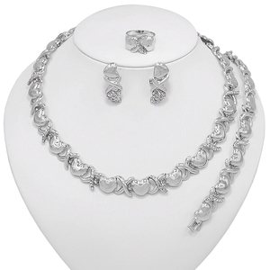 Moda Yulaili Set di gioielli da sposa più recenti I Love You <span class=keywords><strong>Xoxo</strong></span> abbraccio e bacio collana di gioielli Set X0018 - Product Image 6