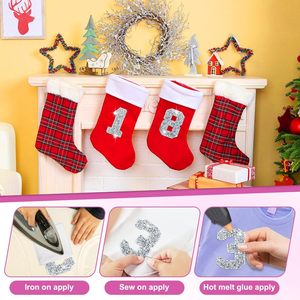 Lot de numéros thermocollants en strass, appliques numérotées en strass à coudre pour vêtements DIY - Product Image 6