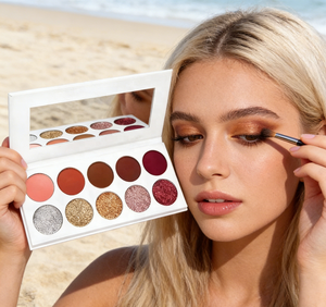 Ombretto a 10 colori Palette ombretto impermeabile ad alta pigmentazione opaca con tonalità personalizzabili Glitter & Blush - Product Image 1