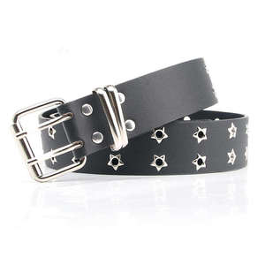 Nuova Cintura in Pelle Artigianale da Donna con Doppio Anello a Stella, Versatile, Casual, Stile Punk, per <span class=keywords><strong>Jeans</strong></span> - Product Image 6