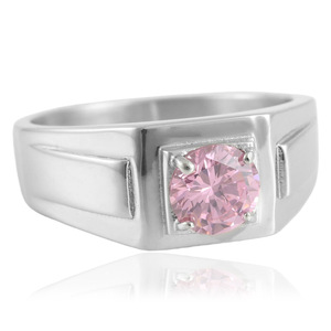 yunnique <b>Titanium</b> Steel <b>Ring</b> Red Gemstone Prong Setting Geometric Women's Fashion Jewelry Gift 210167 - Product Image 4