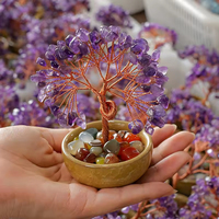 Honor of Crystal Fengshui Healing Elegante adorno de árbol de cristal Crystal Money Tree Lucky Tree para Decoración