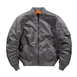 Automne hiver hommes MA1 <span class=keywords><strong>pilote</strong></span> veste nouvelle couleur unie américain volant costume moto Bomber veste grande taille inspiré - Product Image 5
