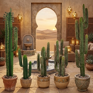 OH ARTS <span class=keywords><strong>Cactus</strong></span> Saguaro <span class=keywords><strong>Artificial</strong></span> Anti-UV, Planta de <span class=keywords><strong>Cactus</strong></span> Columnar <span class=keywords><strong>Artificial</strong></span> en Maceta para Paisajismo de Desiertos al Aire Libre y Decoración Moderna - Product Image 6