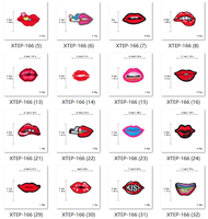 Patch bordir panas bibir baru penjualan laris desain pola bibir indah kustom besi bordir pada Patch