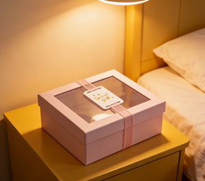 Caja de Papel para Impresión Personalizable, Estampado en Lámina Dorada, Ventana Transparente de PVC, Esponja Ecológica Reciclable, Forma Cuadrada para Regalo - Product Image 3