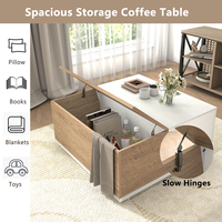 Table basse carrée moderne ODM personnalisée avec rangement, élégante table relevable en bois pour salon, chambre et bureau