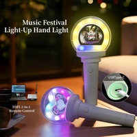 Bastón de Luz Recargable Tipo-C con Aplicación Programable y Control Remoto de 433MHz, Personalizable para Reuniones de Fans