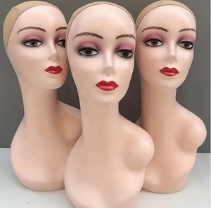 Tête de mannequin en plastique réaliste <span class=keywords><strong>pour</strong></span> femme, <span class=keywords><strong>pour</strong></span> l'affichage de chapeaux, de lunettes de soleil, de bijoux, d'écharpes, d'ornements et de coiffure - Product Image 1