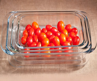 Boîte à lunch en verre plat de haute qualité avec couvercle très classique et très vendu, plats et casseroles à compartiments