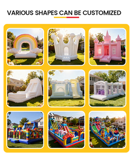 Kommerzielle Rosa Hüpfburg, Aufblasbares Sprungschloss, Hochzeits-Hüpfburg, Trampolin, Geeignet für Kinder und Erwachsene - Product Image 3