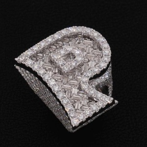 แหวนแต่งงานผู้ชายแบบปรับแต่งได้ ประดับเพชรโมอิสซาไนต์ VVS1 เต็มวง ดีไซน์หรูหราสไตล์ฮิปฮอป เงินแท้ 925 สำหรับงานปาร์ตี้ - Product Image 1