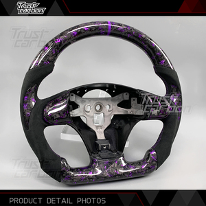 Volante in Fibra di Carbonio Forgiata Personalizzato Stile Sportivo Viola per Chevrolet <span class=keywords><strong>Corvette</strong></span> Z06 2005-2013 Camaro SS <span class=keywords><strong>Corvette</strong></span> C6 C7 C8 - Product Image 3