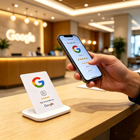 Carte de visite NFC portable 424 avec puce AES 13,56 MHz pour avis Google et accès aux réseaux sociaux – Personnalisation rapide