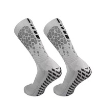 Chaussettes de football antidérapantes professionnelles avec grip, semelle en tissu éponge et revêtement en gel épais, mi-mollet, tricotées, pour l'entraînement sportif