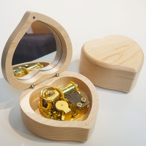 Wooden Electric Music <strong>Box</strong> Fancy Gift for Kids Heart-shaped Wooden Boxes with Hinged Lid Small Wood <strong>Box</strong> With Mechanism - Product Image 1