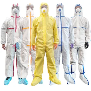 ملابس حماية من غير المنسوجات من النوع 4/5/6 للاستعمال مرة واحدة أغطية حماية كاملة من PPE