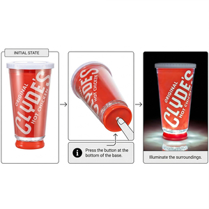 Nouveauté 2026 : Gobelets réutilisables en plastique <span class=keywords><strong>à</strong></span> double paroi, lumineux LED clignotants dans le noir, avec couvercle – Alimentation par piles pour fêtes - Product Image 4
