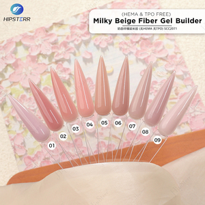 Cruelty-free Milky Beige Fiber Gel <b>Builder</b> HEMA & TPO FREE Milky Fiber Nail Gel 2 in 1 Building Nails Gel Low Moq Custom Logo - Product Image 3