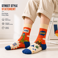 Chaussettes de sport personnalisées en coton, bambou, nylon, polyester, laine mérinos, imprimées numériquement à 360 degrés, sans couture, ODM, DIY, dessins animés d'automne