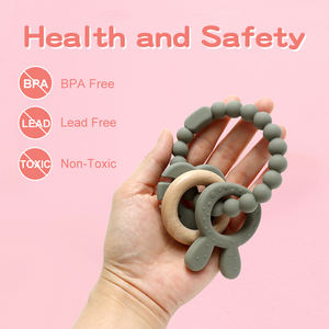 Nuevo Mordedor de Silicona con Forma de Conejito, Mordedor Masticable para Bebés, Fabricante OEM y ODM, Juguetes Sensoriales de Grado Alimenticio para la Dentición - Product Image 4