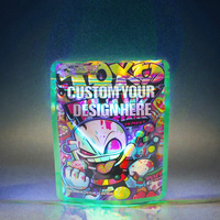 Emballage personnalisé en sachet refermable holographique exotique en PE Mylar avec impression en héliogravure, résistant à l'humidité, recyclable, pour sucre