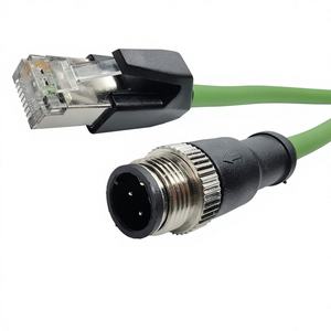 Câble Ethernet industriel Profinet M12 D X codé 4 broches mâle-femelle RJ45, assemblage haute flexibilité, double blindage PVC - Product Image 1