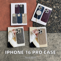 Coque de téléphone magnétique TPU PC pour iPhone 16 Pro Max Business Design avec finition givrée comprend un sac OPP emballé avec protecteur de caméra