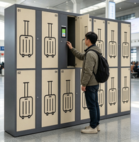 Casier à colis intelligent avec reconnaissance faciale et serrure numérique, armoire de stockage express en libre-service pour appartement, bureau, centre commercial