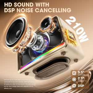 W-KING H330 Đầu Ra 120W Khối Lượng Cao Retro Xách Tay Máy Tính Để Bàn Retro Bluetooth Loa Với RGB Ánh Sáng Và Pin Lớn - Product Image 5