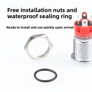 Küçük Yüksek Akımlı IP65 Su Geçirmez Pirinç Paslanmaz Çelik Düğme Anahtarı 12mm Işıklı Kendinden Kilitlemeli Kendinden Sıfırlamalı Güç Başlatma - Product Image 3