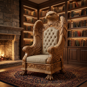 Fauteuil d'appoint portable Hawk sculpté, capitonné et rembourré, pour salon, avec structure en bois de teck, style traditionnel - Product Image 5
