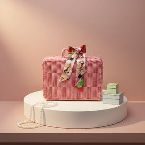 Cesto portaoggetti in <span class=keywords><strong>plastica</strong></span> PP effetto rattan vuoto con rivestimento in cotone e lino, fornito dalla Cina, ideale per confezioni regalo - Product Image 1