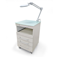 Custom Mobile Dental Cabinet Furniture 3 DrawerStainless Steel Cabinet with Magnifying Glass