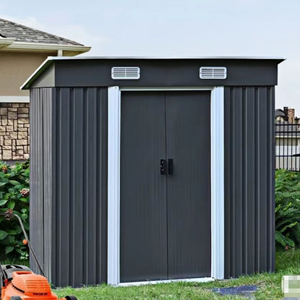 Abri de rangement extérieur en aluminium facile à assembler Porte coulissante écologique toutes saisons Maison à outils <span class=keywords><strong>pour</strong></span> arrière-cour Voiture Vélo - Product Image 2