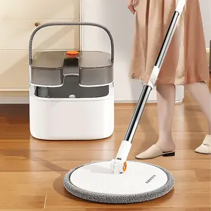 Joybos Clean Dirty Separation Floor Self Cleaning Mop 360 Degree Rotating Magic Spin Bucket Set Includes 3 Types Mop Heads