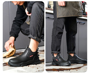 <span class=keywords><strong>Scarpe</strong></span> da Lavoro SRC Lev Chef Mid Cut in Pelle Leggera con Suola in Gomma, Super Antiscivolo per Cucina e Ristorante, <span class=keywords><strong>Scarpe</strong></span> di Sicurezza per Cuochi Primavera Estate - Product Image 5