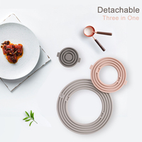 Tapis en silicone pour micro-ondes 3 en 1, tapis rond en silicone résistant à la chaleur et sûr, idéal pour le chauffage au micro-ondes et la cuisson au four