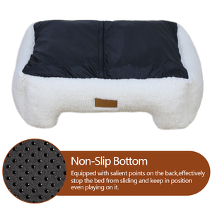 Memory-Cama grande de espuma viscoelástica para perros, cama de perro de espuma viscoelástica para cani grandi, tela de Sherpa blanca - Product Image 4