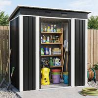 Abri de jardin professionnel à double porte coulissante pour rangement extérieur, idéal pour outils, usage commercial et résidentiel