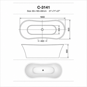 Vasca da Bagno Freestanding Personalizzata con Schienale Alto, Bianca, Extra Profonda per Bagno Art Loft, 180cm - Product Image 3