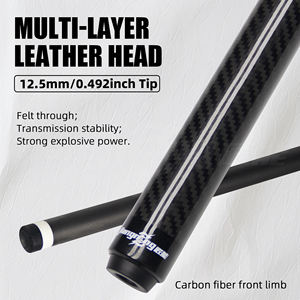 ไม้คิวพูลคาร์บอนไฟเบอร์ระดับไฮเอนด์ - หัวคิว 12.5 มม. ข้อต่อ Uni-loc เทคโนโลยีคาร์บอน ไม้บิลเลียด - Product Image 1