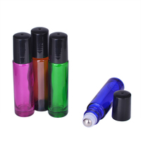 Flacon à bille en verre transparent de 5 ml et 10 ml pour huiles essentielles, fabriqué en Chine, avec bille en plastique ou en métal