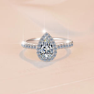 Groothandel Luxe 925 Sterling Zilver Zirkoon Moissanite Belofte Trouwringen Voor Vrouwen Fijne Sieraden - Product Image 2