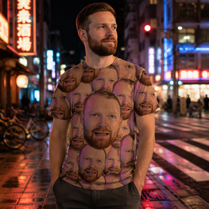 <strong>Funny</strong> Personalised Jersey 100% Polyester with Pattern <strong>T</strong>-<strong>Shirt</strong> All Over Face Print Top Tee Stag Do Gift <strong>Men</strong> Women White - Product Image 4