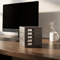 Boîtier de serveur SAS en aluminium Unestech à 4 baies, mini-SAS, échange à chaud externe, disque dur 3,5 pouces, baie pour lecteur optique 5,25 pouces, châssis
