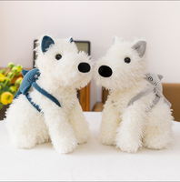 Peluche douce West Highland White Terrier, jouet en peluche Kawaii Westie pour machine à griffes d'arcade et cadeau pour enfants