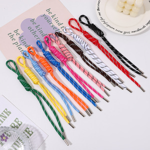 Wholesale Fashion Colorful Braided Nylon Rope Strap Wrist Keychain Lanyard DIY Bag Charms Accessories