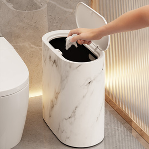 Poubelle <span class=keywords><strong>en</strong></span> <span class=keywords><strong>plastique</strong></span> Modèle 0918 avec couvercle pop-up, grande capacité pour cuisine, salon, toilettes, usage domestique, poubelle sanitaire - Product Image 3